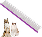 8.5 Inch Upgrade Black Professional Cat Comb,Dual-Tooth Pet Grooming Comb Anti-Static Smooth Rounded Corners Prevent Friction Breakage and Irritation,Removing Tangles,Knots,Undercoat and Excess Hair - Image 10