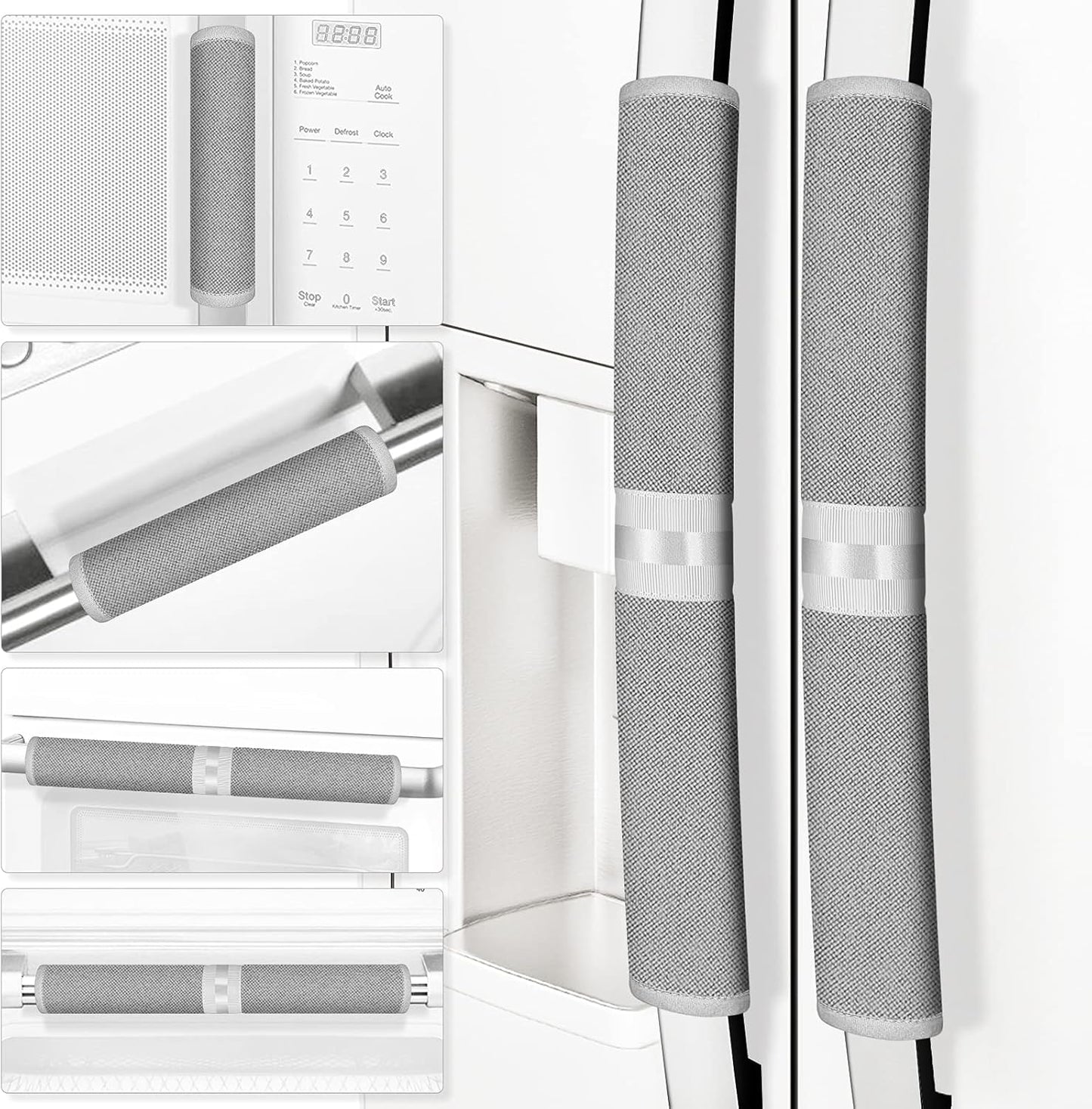 Elcoor refrigerator door handle covers grey set of 6