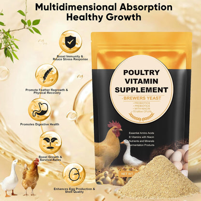 Premium poultry powder with niacin and probiotics for ducks and chickens