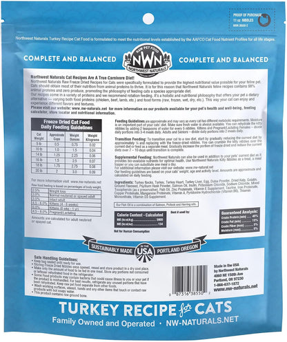Complete and balanced turkey formula cat food lifestyle shot.