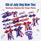 Lightweight polyester star printed pet bow tie attachment for small dog collars.
