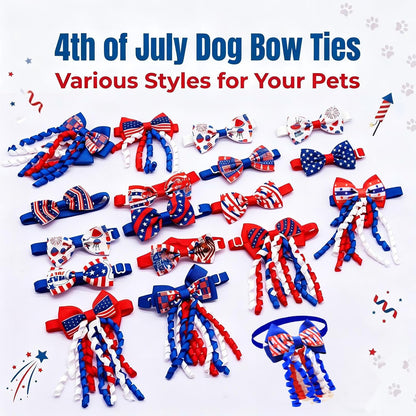 Lightweight polyester star printed pet bow tie attachment for small dog collars.