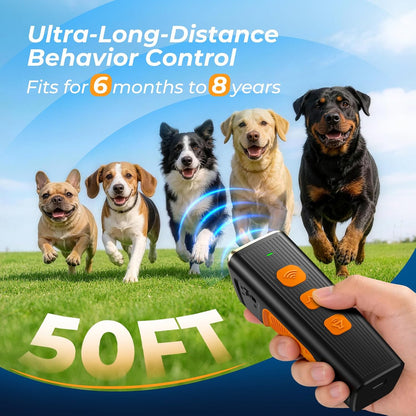 Rechargeable ultrasonic bark control device for dogs
