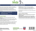 Bioda eco-friendly pet stain and odor remover bottle standing on an outdoor brick pathway.