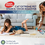 Simple Solution Extreme Cat Stain And Odor Remover packaging prepared for household pet cleanup.
