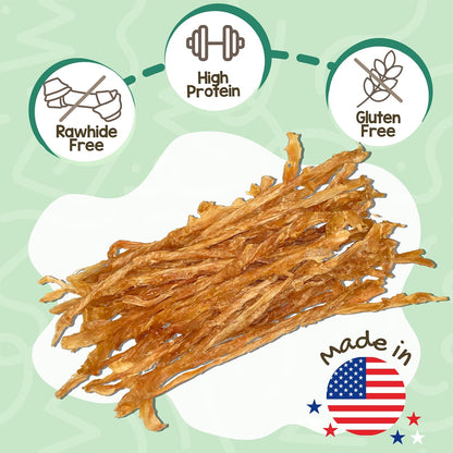 Nature Gnaws grain free turkey tendon dog chew sticks displayed on a surface