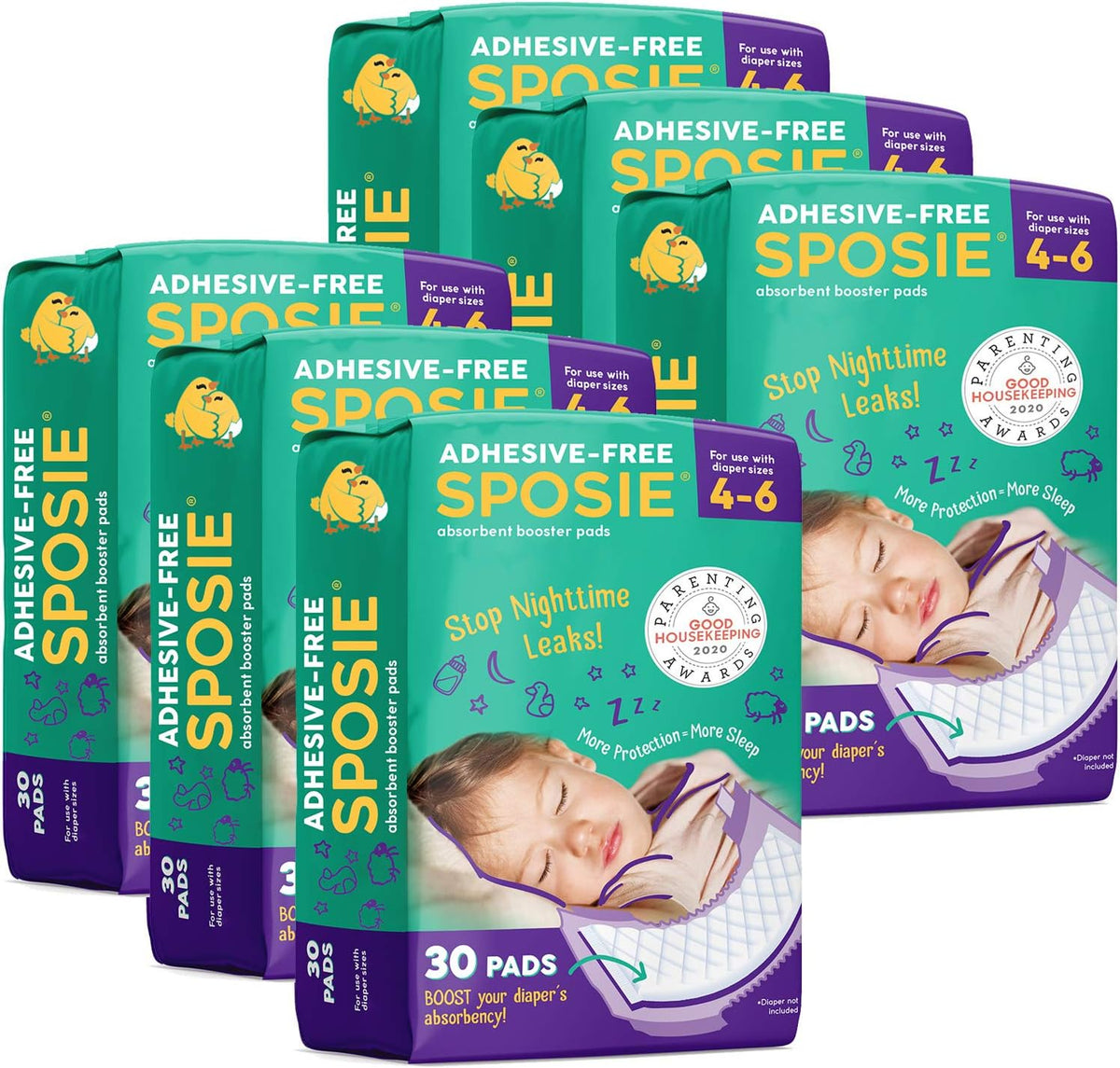 Select Kids Sposie booster pads 180 count front view