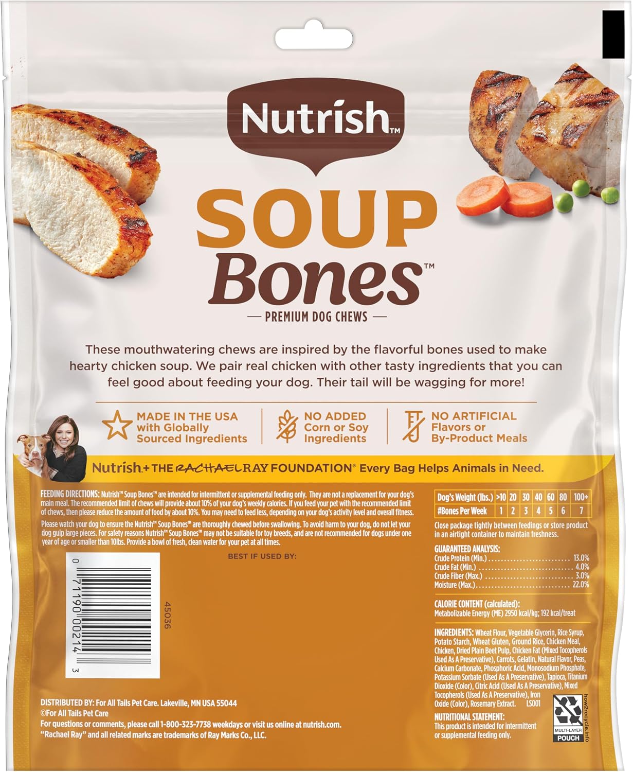 Nutrish Soup Bones Premium Dog Chews with Real Chicken and Veggies, 11 Chews, Packaging May Vary (Rachael Ray) - Image 9