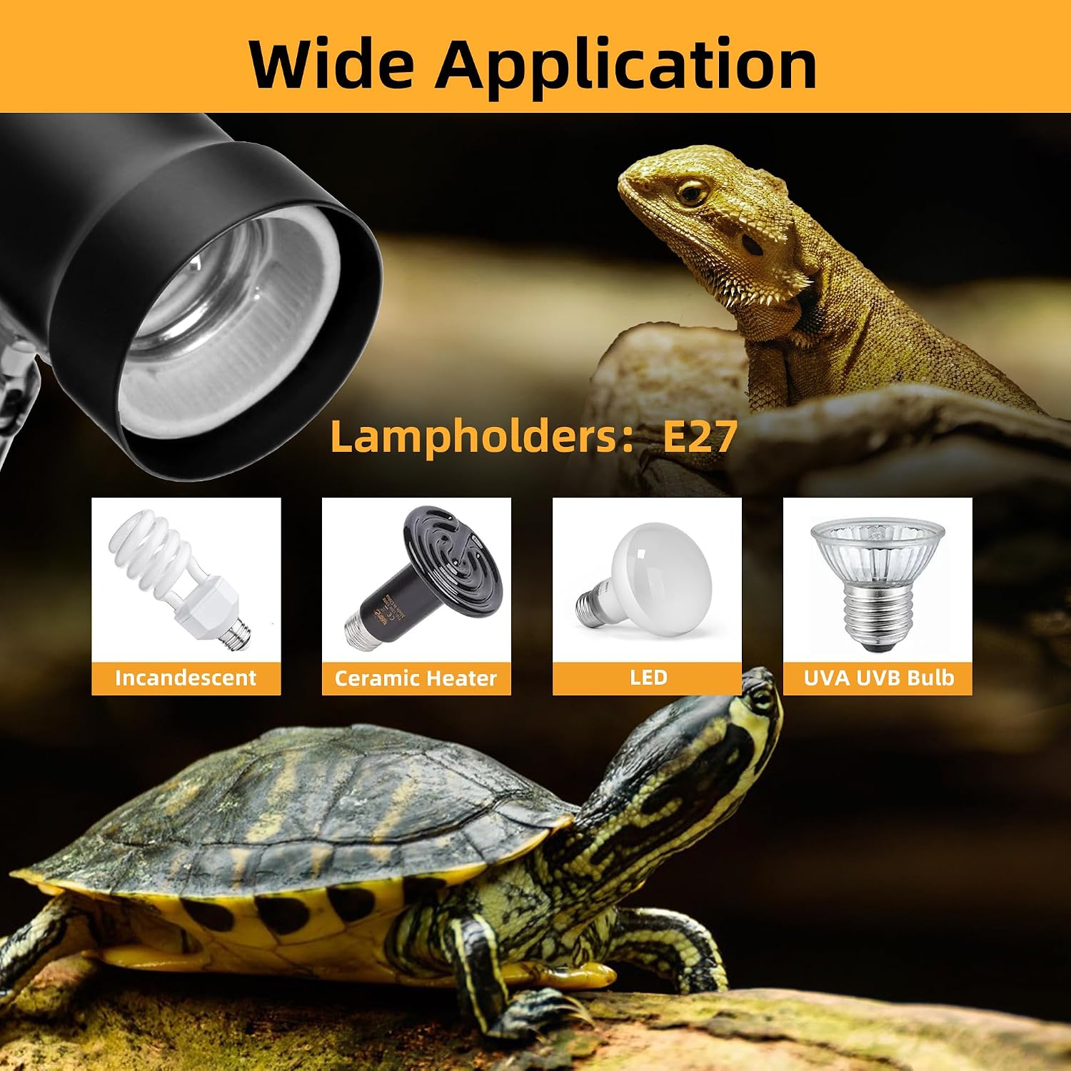 Inline dimmer switch detail on the Rizopets reptile heating lamp cord.
