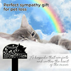 HEGANITS metal cat grave marker showing ground stake design details