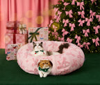 Lesure Cat Tunnel Bed for Indoor Cats - Cute Cat Donut Tunnel Toys for Small Large Cats with Washable Circle Cushion, Round Pet Peekaboo Cave Toy for Kitten/Puppy/Rabbit, Standard Cozy Clouds Blue - Image 15