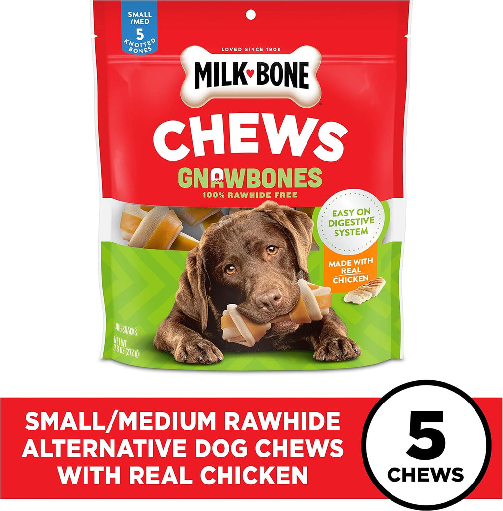 Milk-Bone chicken flavored knotted bones for small and medium dogs