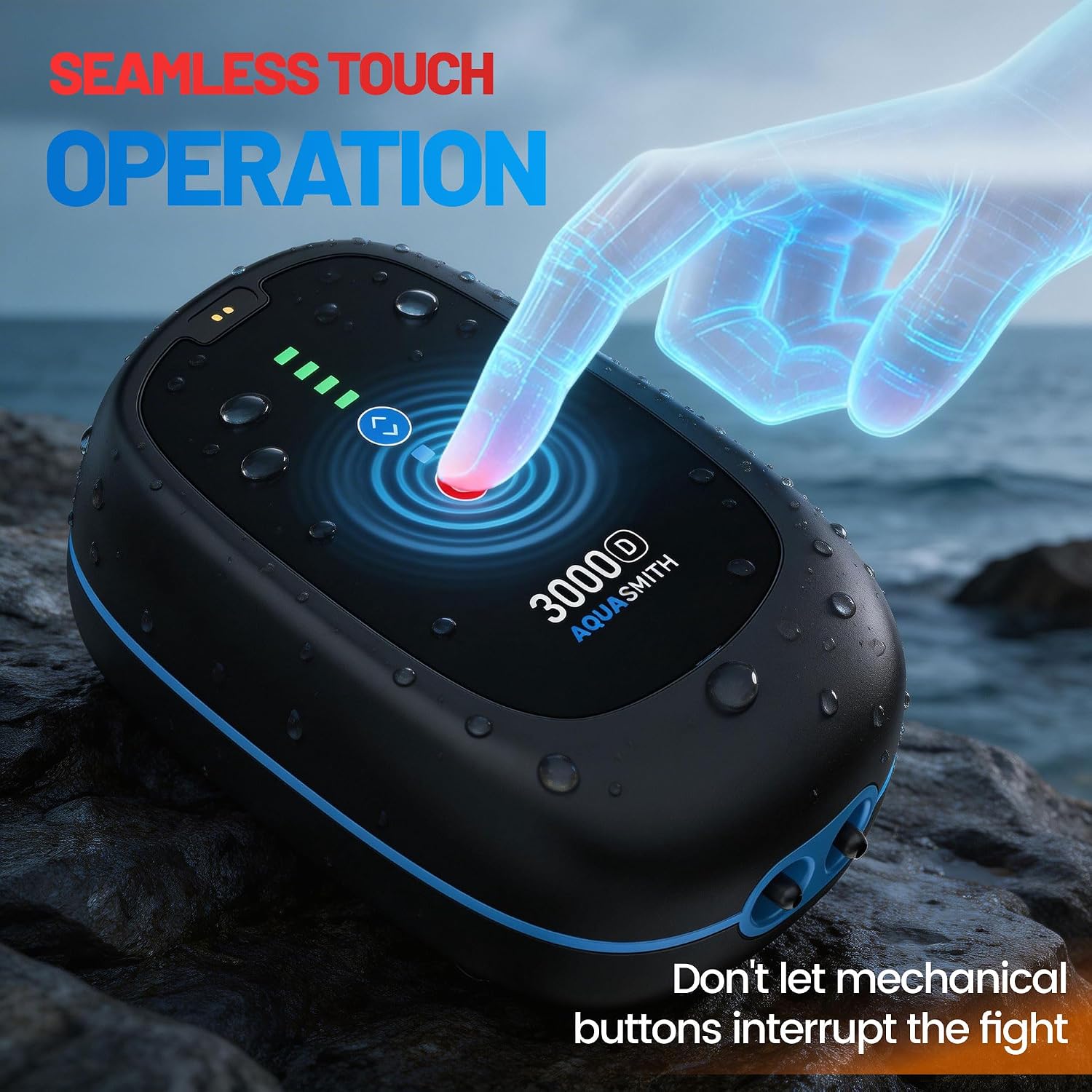 Top view of Aquasmith fishing oxygen pump