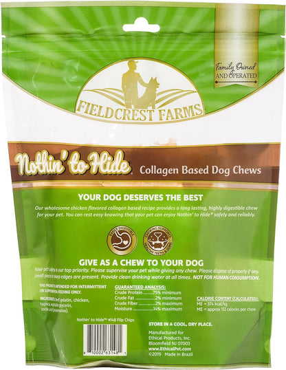 Fieldcrest Farms chicken flavor flip chips ingredient list and nutritional info