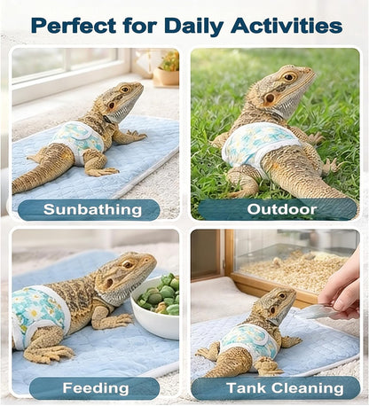 Homedy Crafts washable reptile travel harness accessory set showing durable fabric stitching.