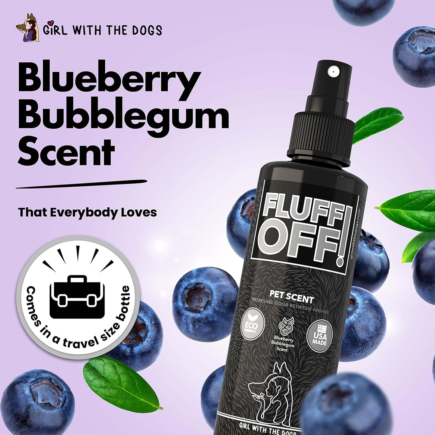 Girl With The Dogs blueberry bubblegum grooming spray leave in conditioner