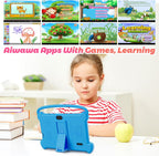DIGITHINK 4GB RAM children tablet displaying the pre-loaded iWawa learning application interface for young toddlers.