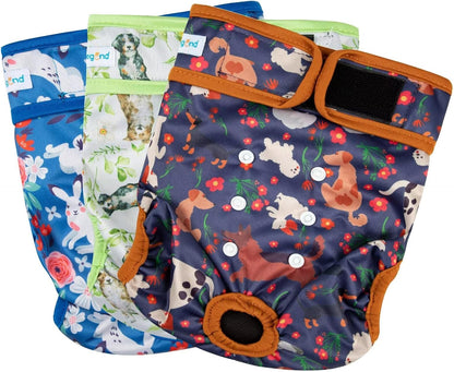 Paw Legend Washable Reusable Female Dog Period Diapers for Heat Doggie Puppy Diapers for Female Dogs (3 Pack,X-Small) - Image 15