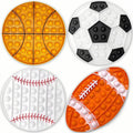 QETRABONE sports push bubble pop fidget sensory toy set front view showing four different ball designs