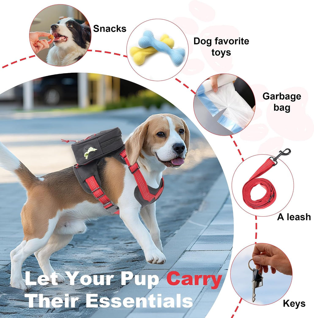 Water-resistant Oxford cloth material showcase of the XUVIRA pet saddlebag style pack.