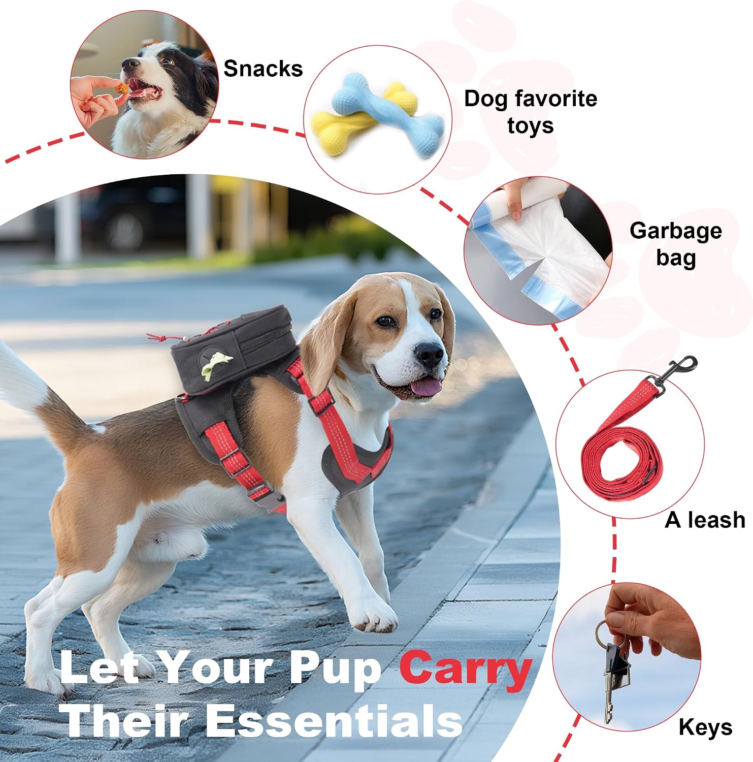Water-resistant Oxford cloth material showcase of the XUVIRA pet saddlebag style pack.