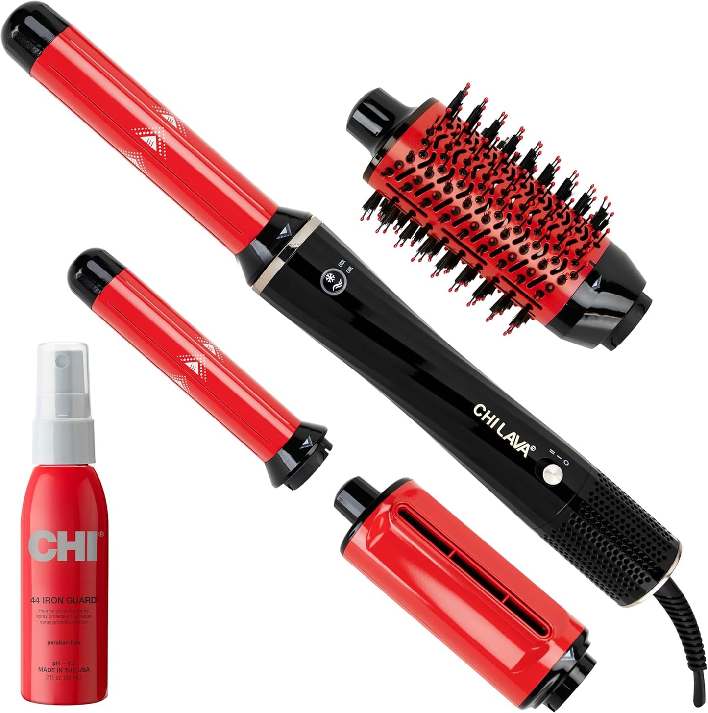 CHI Lava AirWave multi-styler and heat protectant spray gift duo package front view