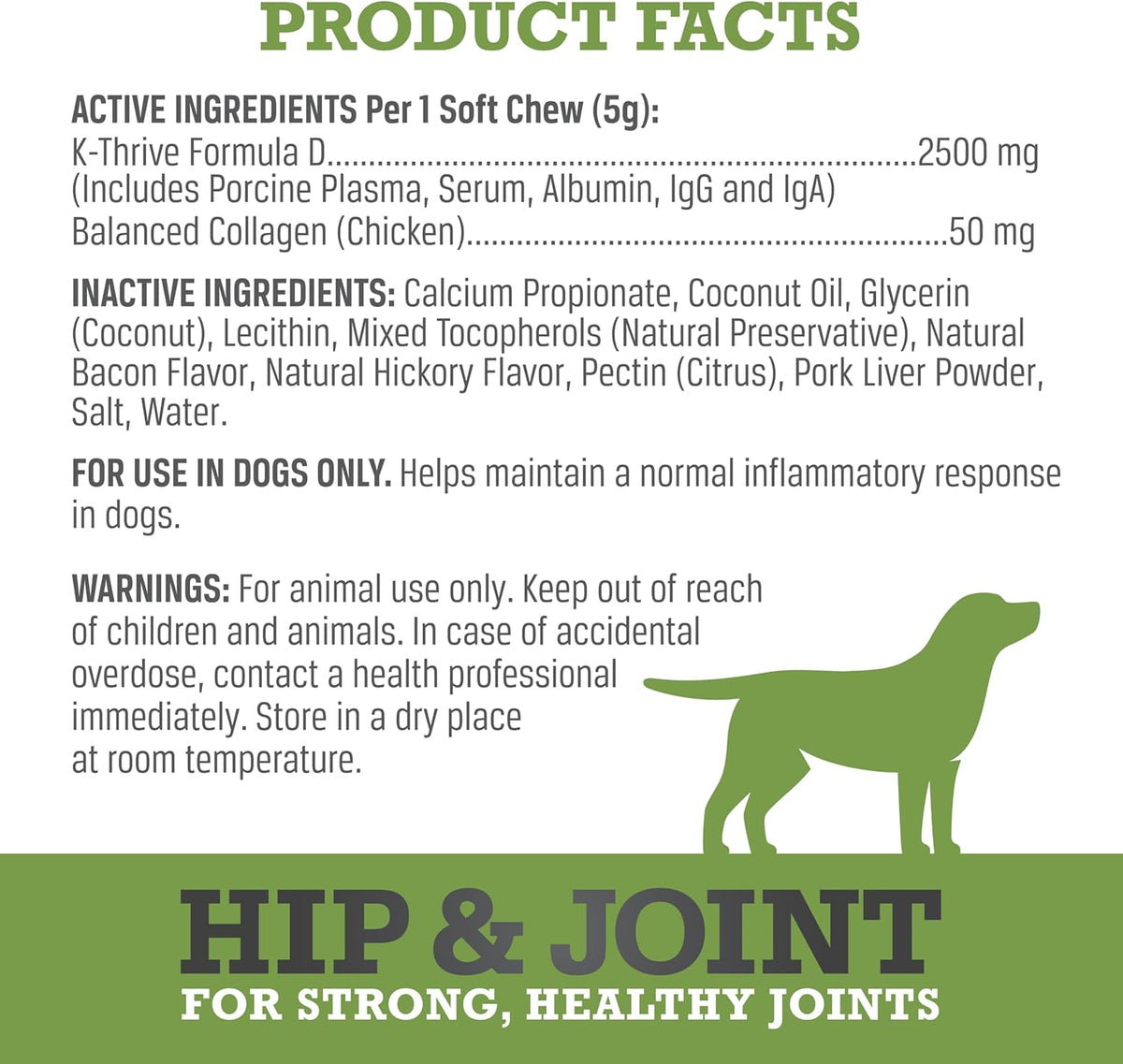 USA imported dog health supplement soft chews for hip and joint care