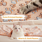 Luciphia small dog and cat flannel throw blankets brown pink white colors