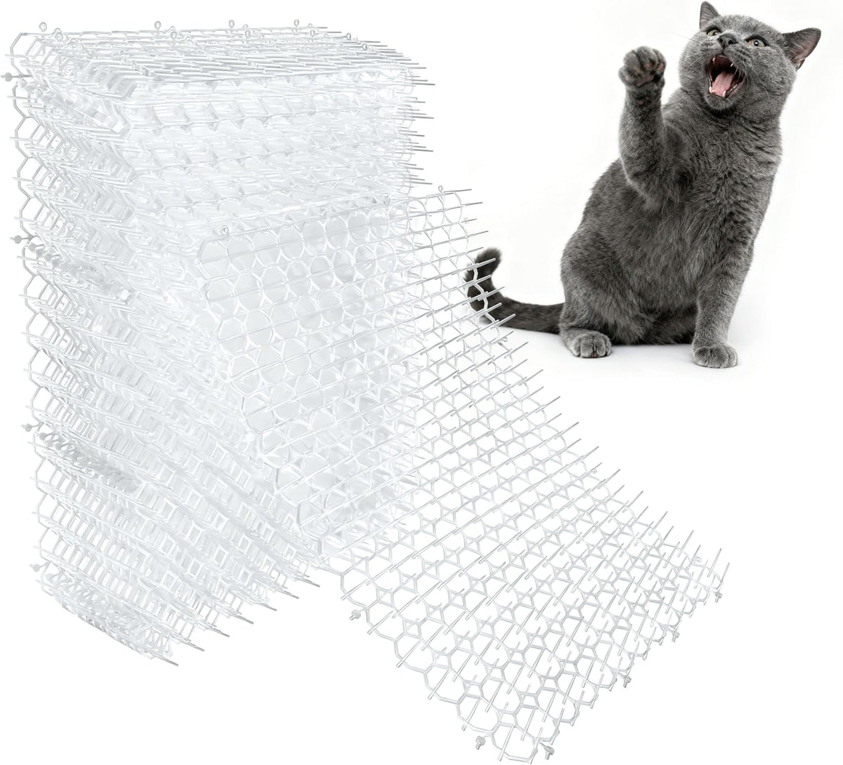 Clear Scat Mat for Cats 16 x 13 Inch, 10 Pack Transparent Cat Deterrent Mat with 1 Inch Spikes, Indoor Outdoor Pet Training Mat to Keep Cats Off Sofa, Counter & Garden - Image 10