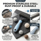 Blue and grey non slip thermoplastic rubber handle of the Vivanchor undercoat brush for comfortable grip