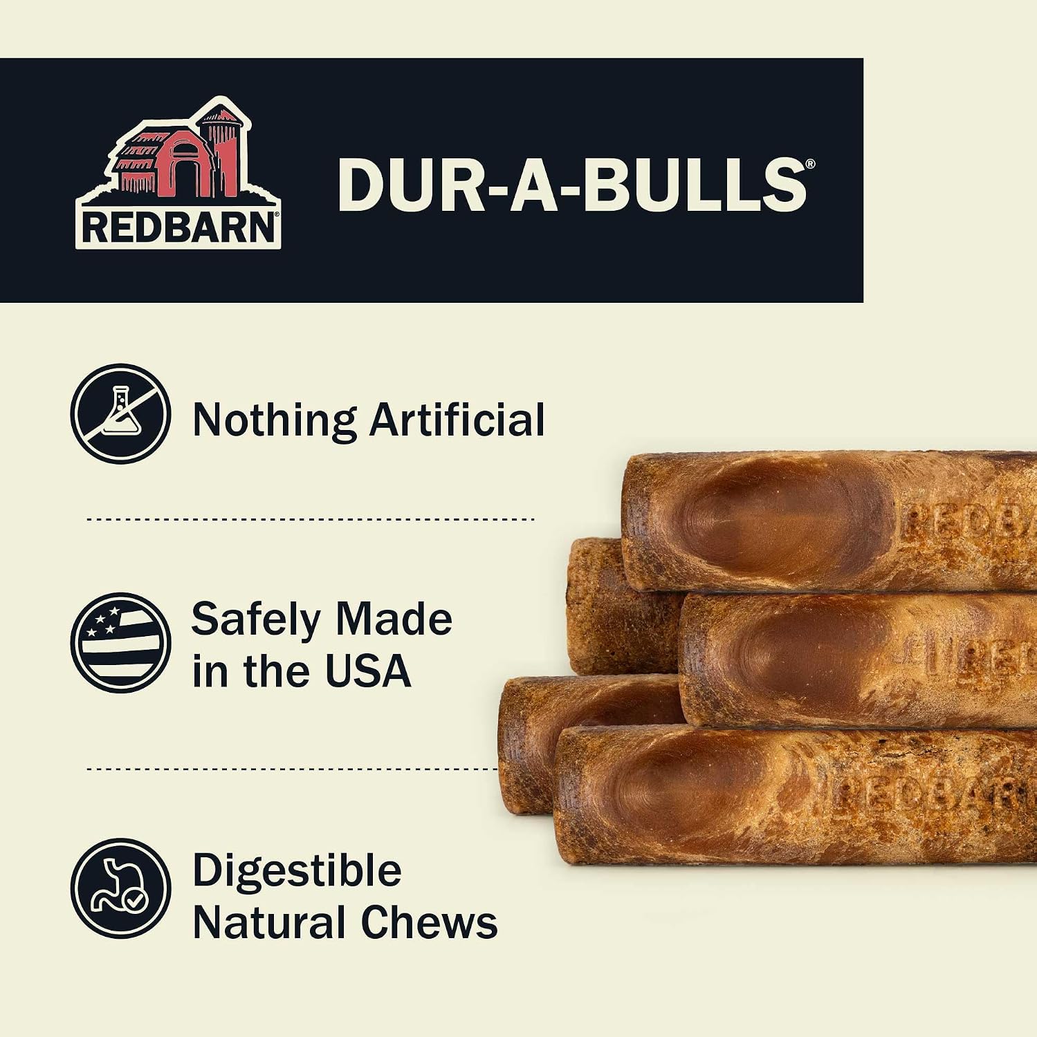 Redbarn hickory flavor dog chew sticks pack of five for medium dogs