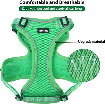 Rttochfy reflective cat vest harness side view showing safety strips