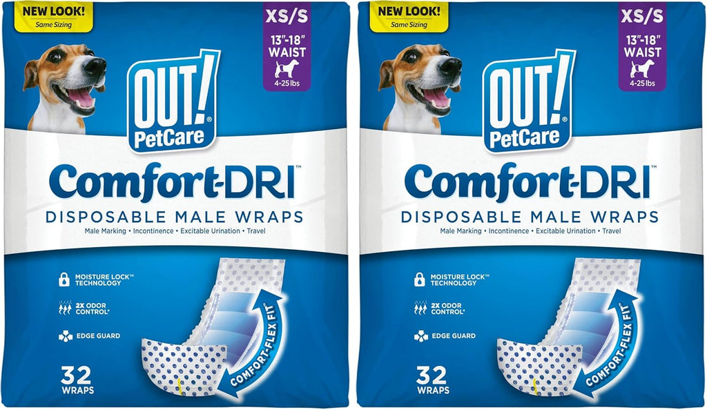 Out! PetCare Disposable Dog Diapers Male, Puppy Belly Band, Potty Training, Doggie Diapers, Belly Bands for Male Dogs, Puppy Training, Incontinence, (XS/S, 32ct) - Image 10