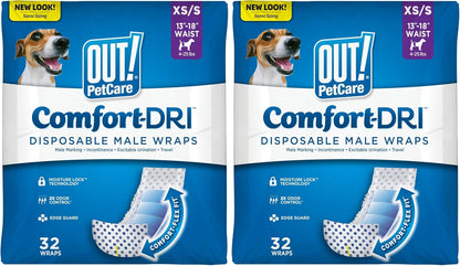 Out! PetCare Disposable Dog Diapers Male, Puppy Belly Band, Potty Training, Doggie Diapers, Belly Bands for Male Dogs, Puppy Training, Incontinence, (XS/S, 32ct) - Image 10