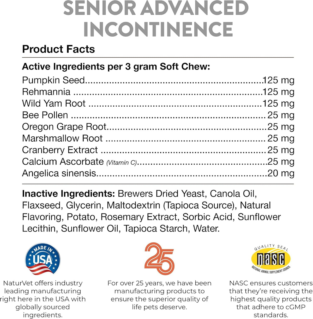 Premium botanical urinary tract support soft chews for aging dogs packaging