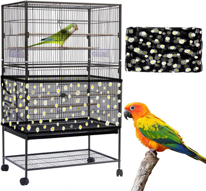 Daoeny Large Bird Cage Cover, Bird Cage Seed Catcher, Adjustable Soft Airy Nylon Mesh Net, Birdcage Cover Skirt Seed Guard for Parrot Parakeet Macaw African Round Square Cages (Black) - Image 10