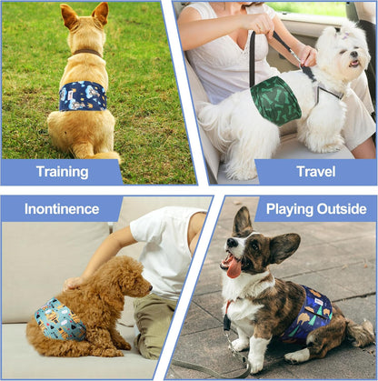 Grecle washable male dog diapers demonstrating the leakproof internal fabric layers