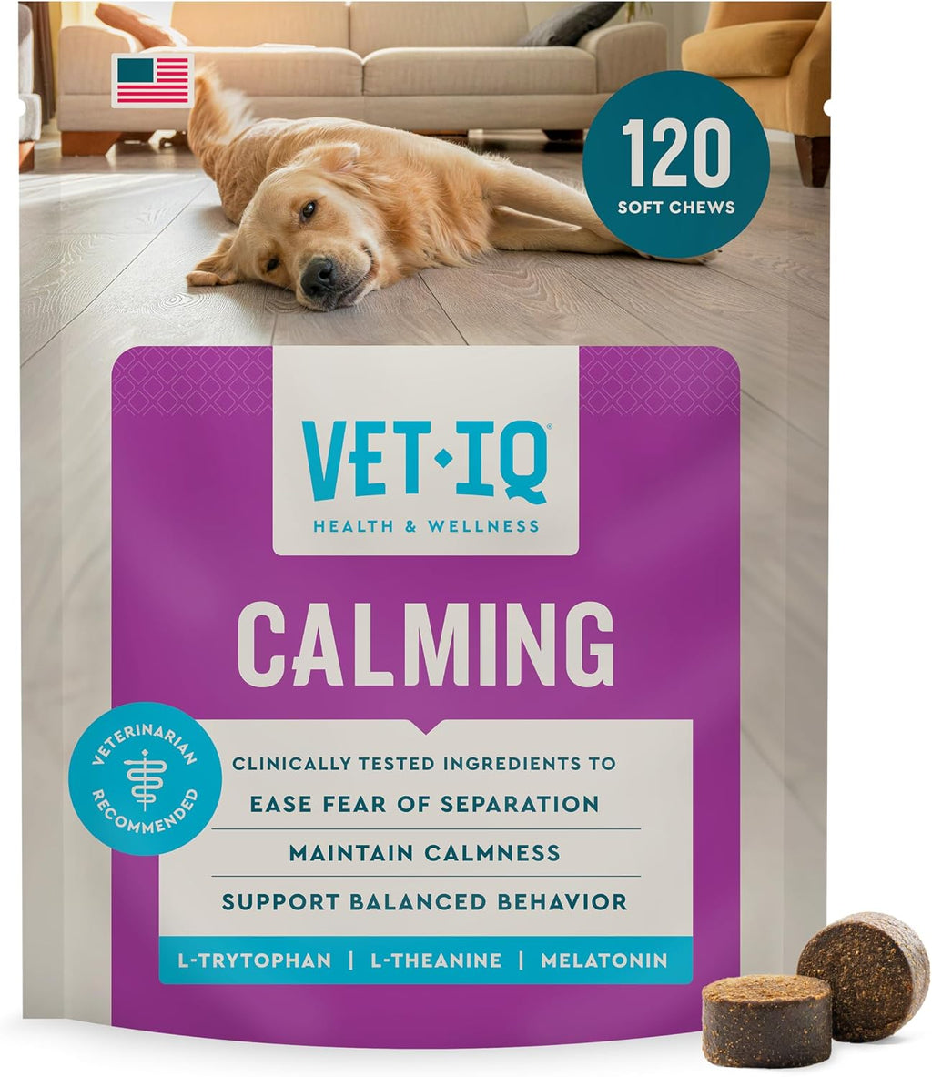 VetIQ Calming Support Supplement for Dogs, Calming Chews Help Manage Stress and Promote Relaxation, Anxiety Relief for Dogs, Made in the USA, 60 Count - Image 10