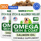 BARK&SPARK Omega 3 for Dogs and Cats-180 Fish Oil Treats for Dogs & Cats Shedding, Skin Allergy, Itch Relief, Hot Spots Treatment-Joint Health-Skin and Coat Supplement-EPA & DHA Fatty Acids-Salmon Oil - Image 12