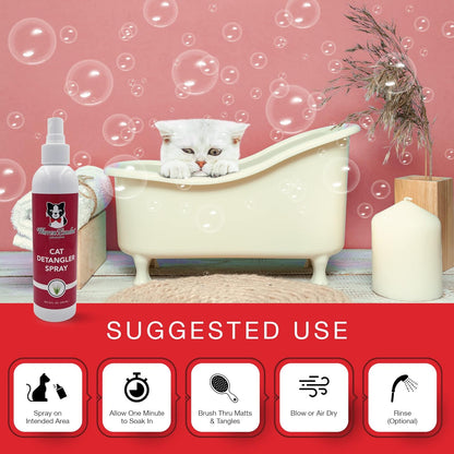 Unscented cat detangler spray bottle back directions