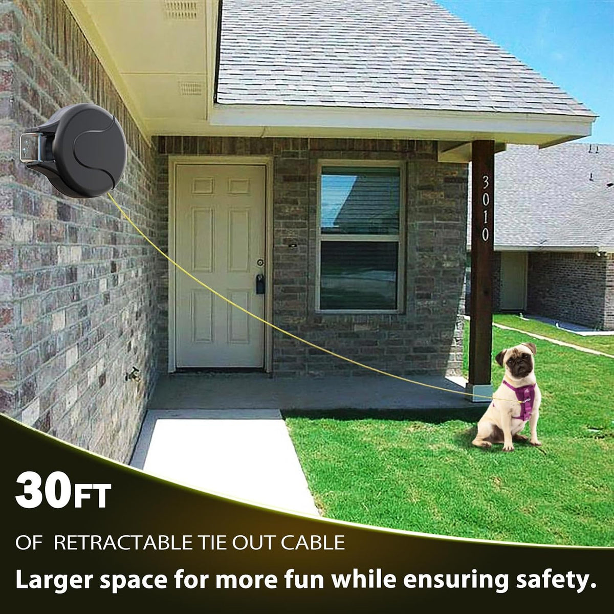 Close up of 360 degree tangle free swivel clip on dog cable