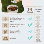 Nutrient rich liquid salmon oil for dogs food topper to reduce hair fall