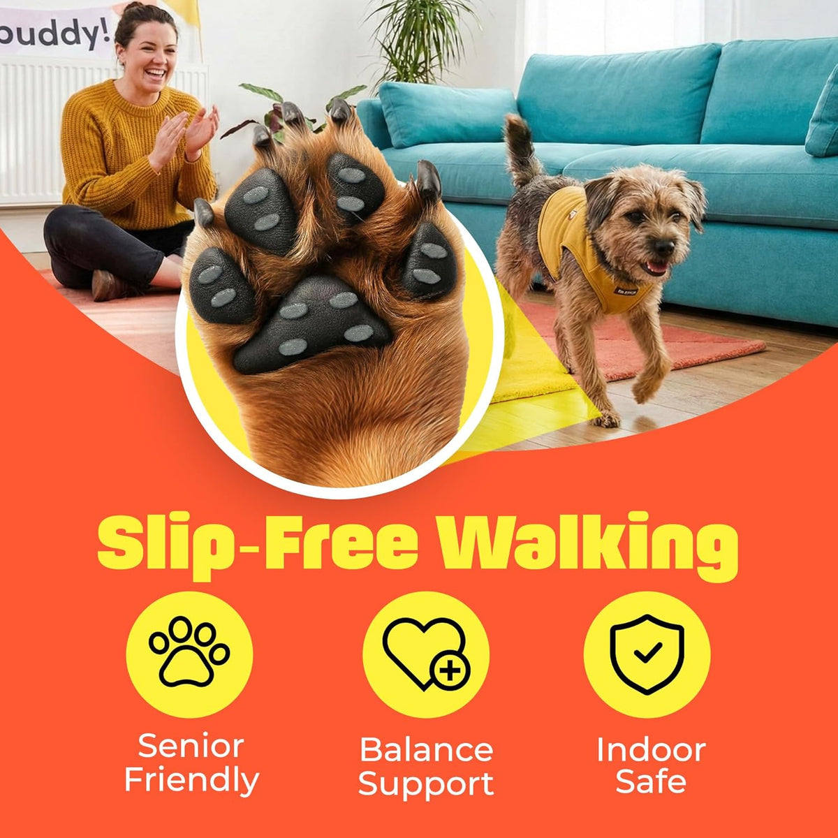 Close up of Hashi anti-slip traction pads for dogs