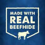 Purina Busy real beefhide dog treats nutritional facts and back of pouch view.