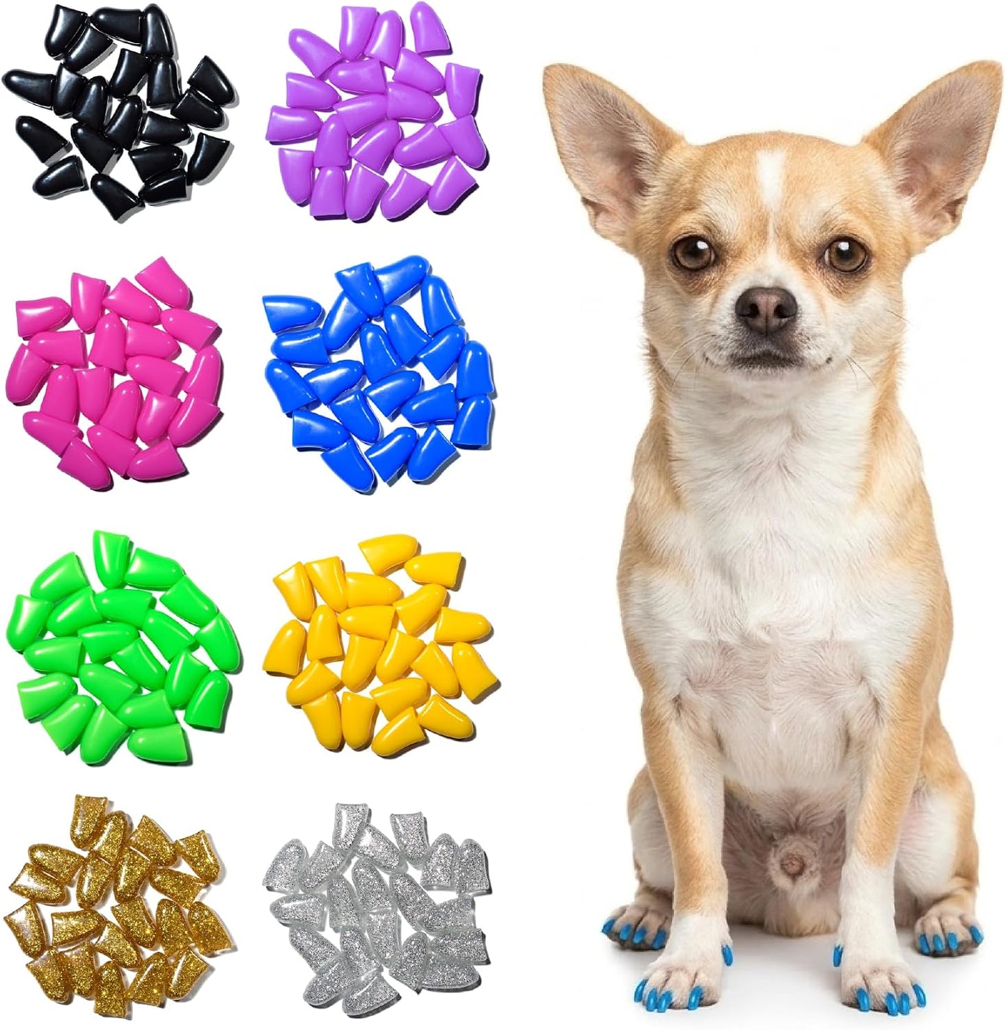 zetpo Dog Nail Caps & Claw Caps (100 pcs) - Anti Slip Dog Toe Grips & Covers for Hard Floors - Instant Traction & Mobility Support for Senior Dogs - Stops Scratches & Reduces Floor Noise (XL) - Image 11