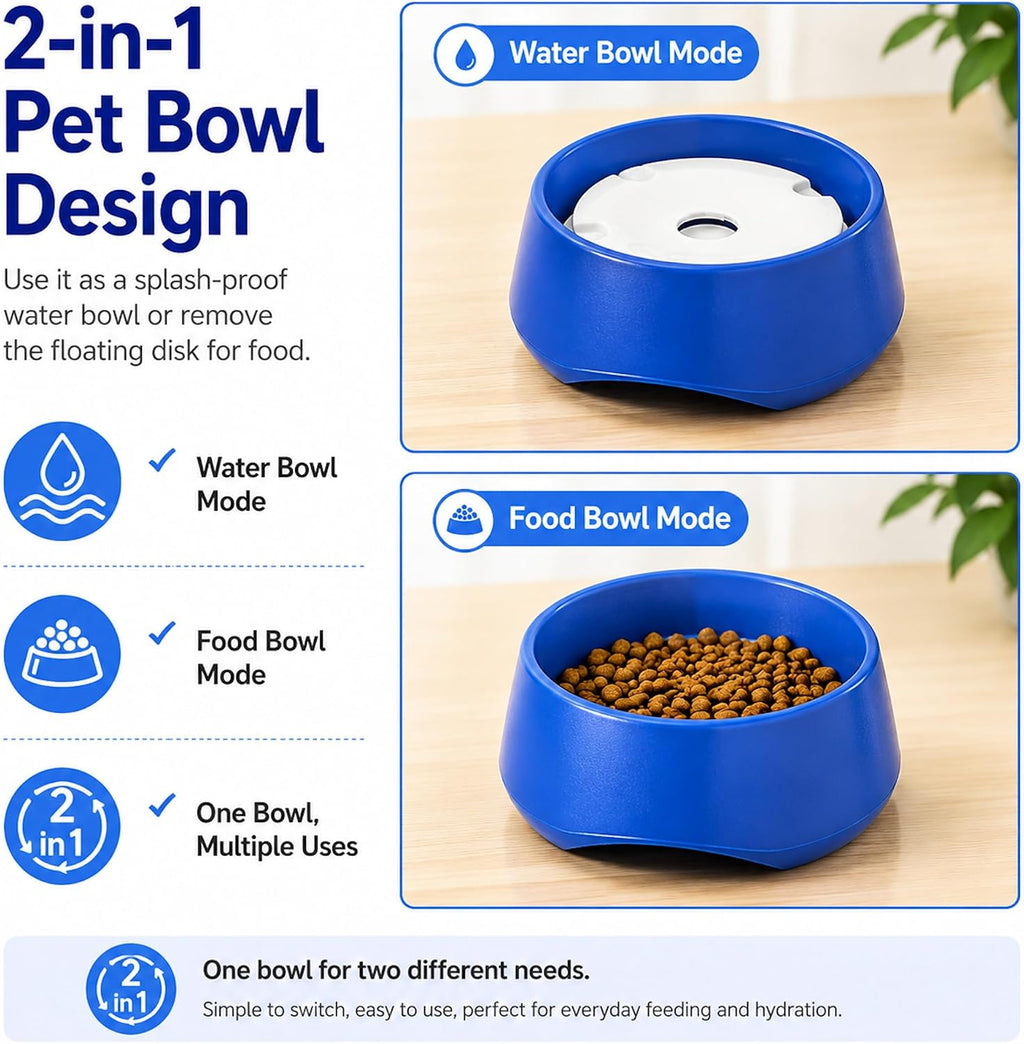 No Spill Dog Water Bowl, Pet Floating Water Bowl No Wet Mouth, Anti Splash & Anti Tip Slow Water Feeder, Keeps Fur Dry Clean Drinking Bowl for Dogs & Cats, Large Capacity Travel Friendly - Image 9