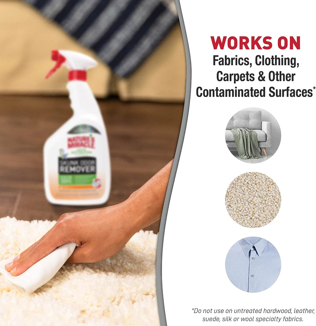 Citrus scented pet safe odor permanent elimination spray for home cleaning.