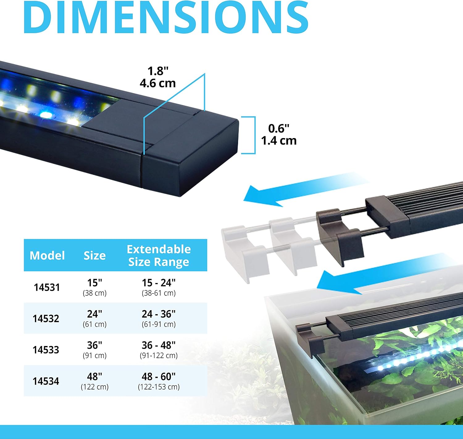 Fluval aquarium light packaging and included accessories