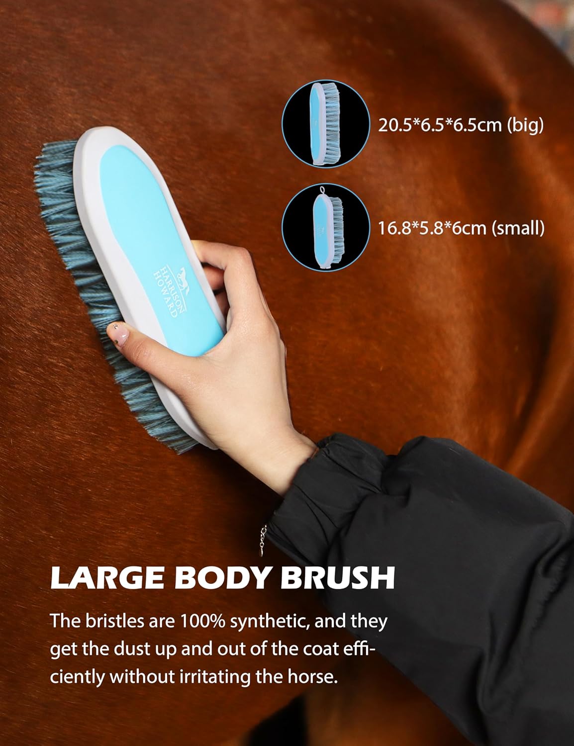 Portable blue tote bag for equine grooming supplies