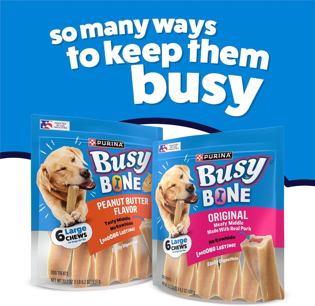 Purina Busy Bone Adult Dog Chew Bone Treats, Original - 10 ct. Pouch - Image 10